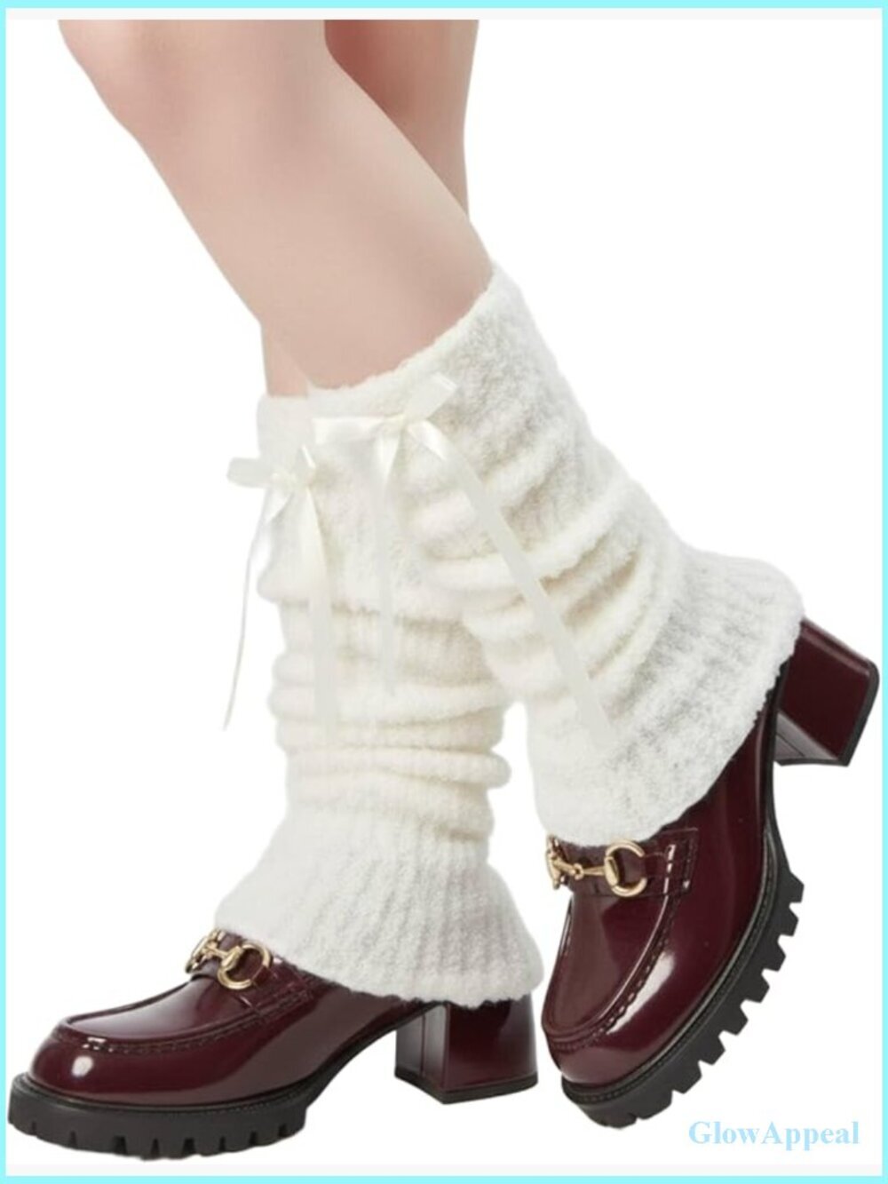 Soft Fluffy Leg Warmers Y2K Bow Knee High Sleeves Socks for Boots